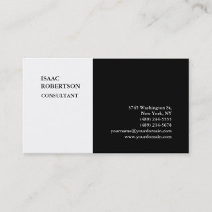 特別独占的プレーン白黒トレンディー 名刺