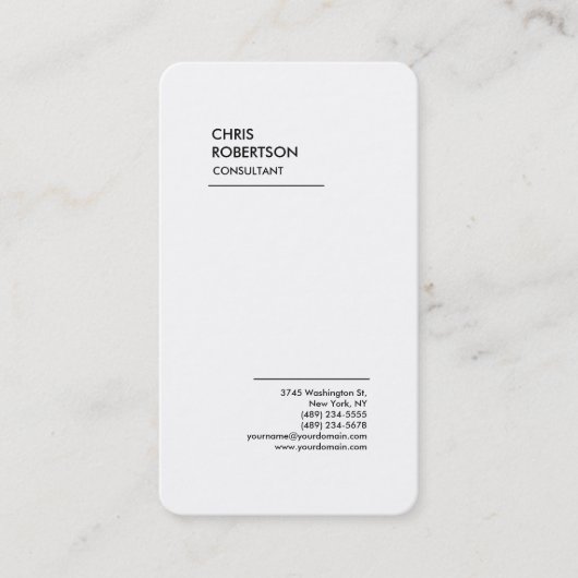 特別独占的白黒ミニマモダンリスト 名刺 (正面)