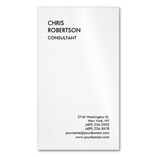 特別独占的白黒モダンユニーク マグネット名刺 (正面縦)