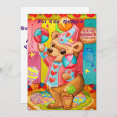 特別甥誕生日カード。 サンキューカード (正面/裏面)