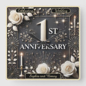 特別祝な日の恋と思い出 スクエア壁時計 (正面)