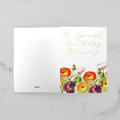 特別誕生日賛美ズ 箔グリーティングカード (外側レイダウン)