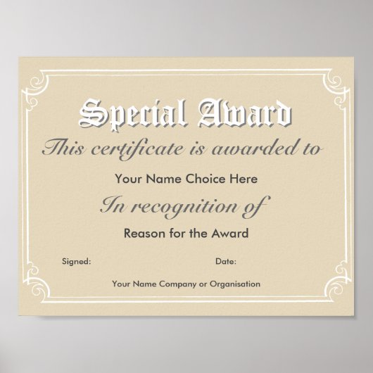 特別賞状 ポスター (正面)