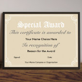 特別賞状 ポスター