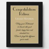 特別退職者のお祝いプラーク フォトプラーク (正面)