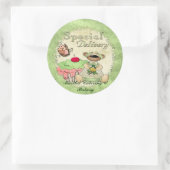 特別配送カップケーキベアベーカリーケータリング ラウンドシール (バッグ)