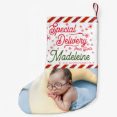 特別配送サンタアドフォト名ベビー幼児 スモールクリスマスストッキング (裏面)