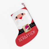 特別配送サンタアドフォト名ベビー幼児 スモールクリスマスストッキング (裏面 (吊り時))