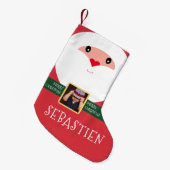 特別配送サンタアドフォト名ベビー幼児 スモールクリスマスストッキング (正面 (吊り時))