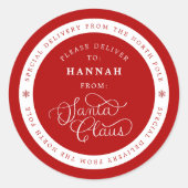 特別配送サンタクリスマスネームタグシール ラウンドシール (正面)