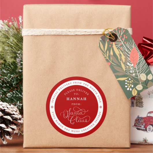 特別配送サンタクリスマスネームタグシール ラウンドシール (クリスマス)