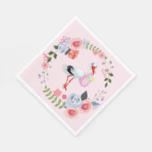 特別配送ストークフローラベビーシャワー スタンダードランチョンナプキン (角)