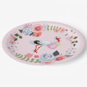 特別配送ストークフローラベビーシャワー ペーパープレート (アングル)