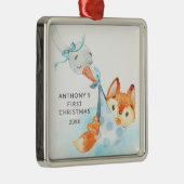 特別配送ベビーの初めてのクリスマスキツネ メタルオーナメント (右)