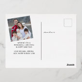 特別配送ベビー初めてのクリスマス写真金ゴールド 箔シーズンポストカード (裏面)