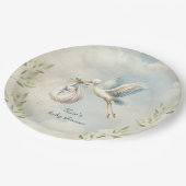 特別配送ヴィンテージストークボーイベビーシャワー ペーパープレート (アングル)