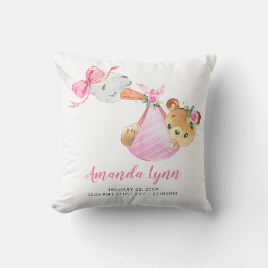 特別配送倉庫ベビー誕生統計 クッション (正面)