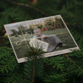 特別配送小包の最初の新年ベビー写真 箔シーズンカード