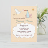 特別配送男の赤ちゃんスプリンク招待状 招待状 (スタンド正面)