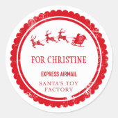 特別配送 クリスマス ノース サンタ ポール メール ラウンドシール (正面)