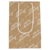 特別配送 ワード アート ファウ ルスティック ブラウン クラフト ミディアムペーパーバッグ (裏面)