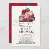 特別配達そりのギフト赤ちゃんシャワーbyメール 招待状 (正面/裏面)