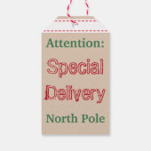 特別配達の北極クリスマスギフトタグ ギフトタグ (裏面)