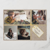 特別配達クリスマス写真送料小包 箔シーズンカード (正面)