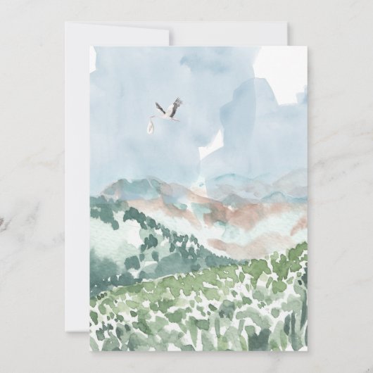 特別配達ストークボーイ赤ちゃんシャワー 招待状 (裏面)