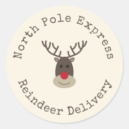 特別配達ノースポールルドルフ贈り物ラベル ラウンドシール