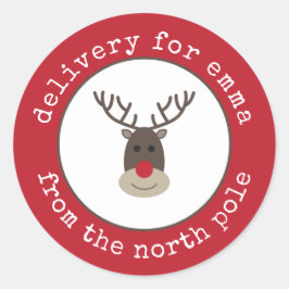 特別配達ノースポールルドルフ贈り物ラベル ラウンドシール