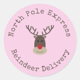特別配達ノースポールルドルフ贈り物ラベル ラウンドシール