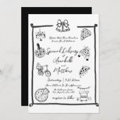 特別配達ピザドードルベビーシャワーガールボーイ 招待状 (正面/裏面)