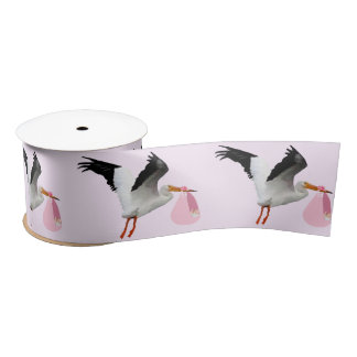 特別配達ベビーガールピンクリボン サテンリボン