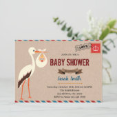 特別配達ベビーシャワーの招待 招待状 (スタンド正面)