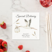 特別配達水カラーストーク赤ちゃんシャワー スタンダードカクテルナプキン (インサイチュ)