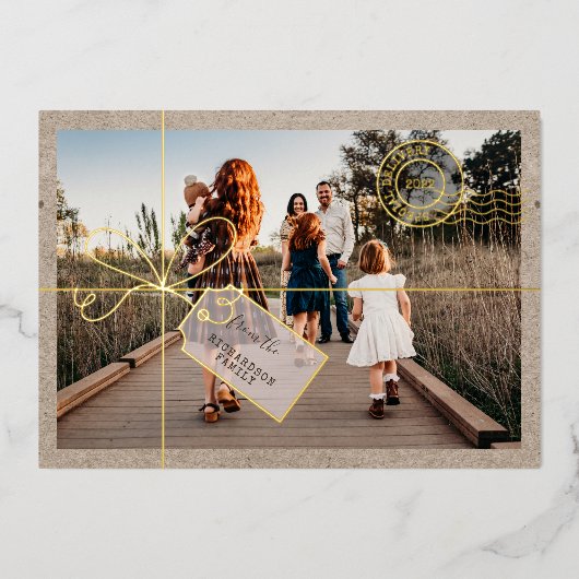 特別配達郵便切手クリスマスフォト小包 箔シーズンカード (正面)