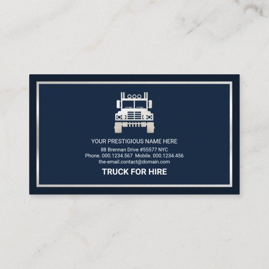 特別銀箱フレーム物流トラック 名刺 (裏面)