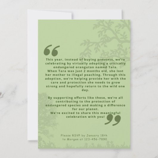 特別養子縁組誕生祝い 招待状 (裏面)