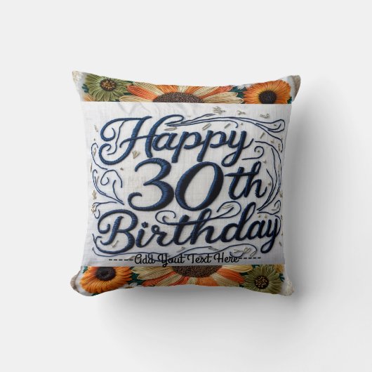 特別鮮やか30歳の誕生日の装飾用クッション クッション (正面)