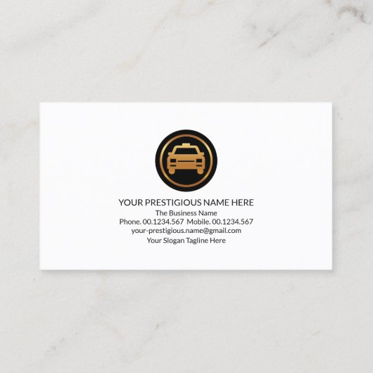 特別黄色タクシー標識タクシー運転手 名刺 (裏面)