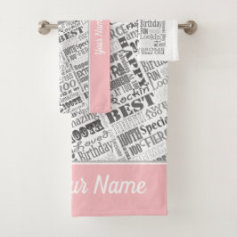 特別100歳の誕生日パーティーパーソナライズされた贈り物 バスタオルセット