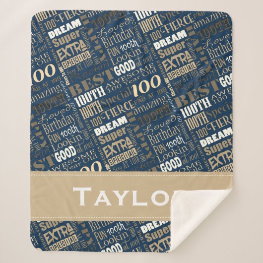 特別100th誕生日パーティフォトモノグラム シェルパブランケット (正面)