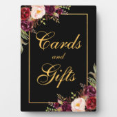 特別2～5時間365日ブルゴーニュ黒のウェディングカードギフト フォトプラーク (正面)