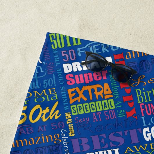 特別50歳の誕生日パーティーパーソナライズされた贈り物 ビーチタオル (インサイチュ)
