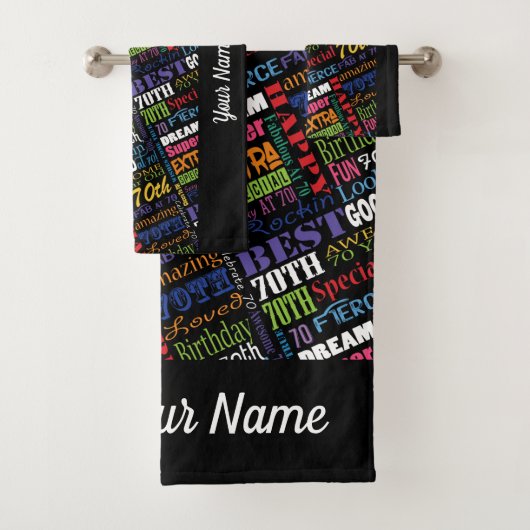 特別70歳の誕生日パーティーパーソナライズされた贈り物 バスタオルセット (インサイチュ)