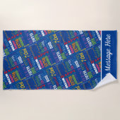 特別70歳の誕生日パーティーパーソナライズされた贈り物 ビーチタオル (正面)