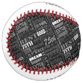 特別75歳誕生会モノパーソナライズされたグラム ソフトボール (正面左)