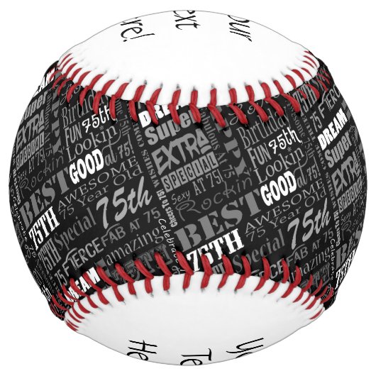 特別75歳誕生会モノパーソナライズされたグラム ソフトボール (正面)