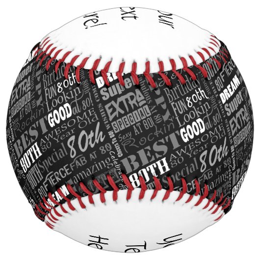 特別80th誕生日パーティモノグラムパーソナライズされた ソフトボール (正面)